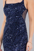 Bliss Poly Stretch Side Leg Slit Sequin Dress for Women, Sizes XS-3XL